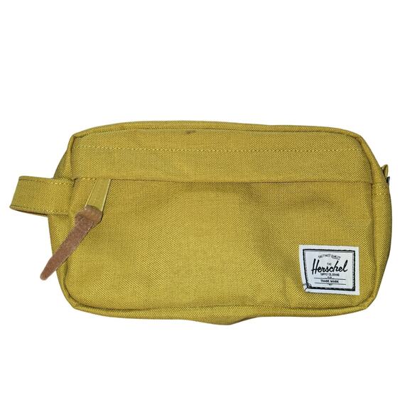Herschel Supply Co Bag Yellow Pouch Small Travel Cosmetic Toiletry Case - Picture 1 of 12